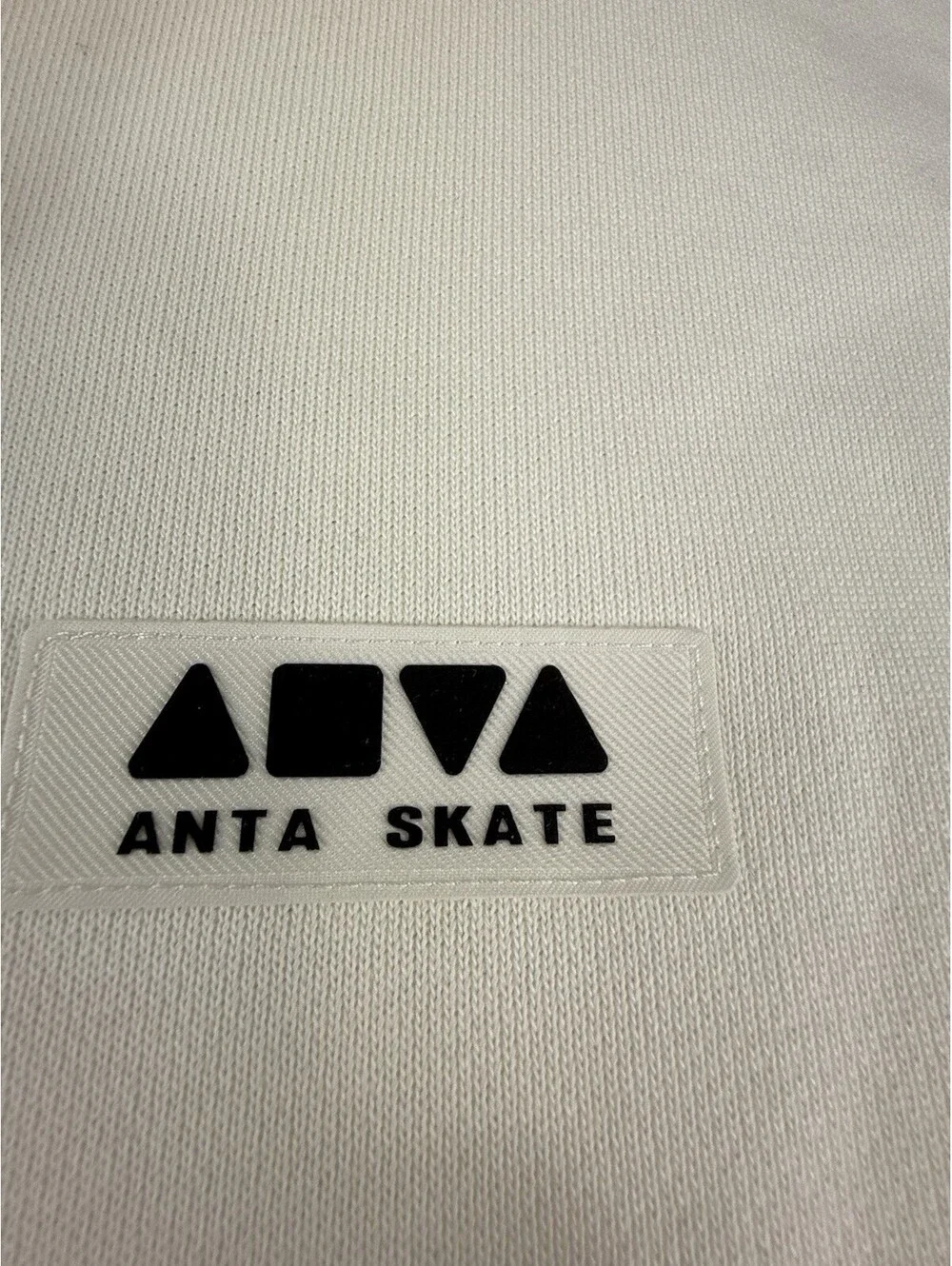 ANTA Skate Logo Pullover Hoodie White Fleece Cotton Drawstring Pockets Men’s 2XL